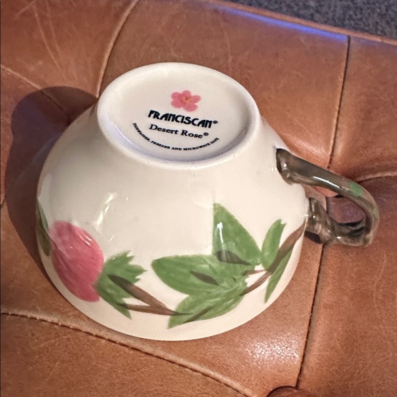 Franciscan Desert Rose Teacup & Saucer Set Pink & Green Cottage Core set6 - Picture 6 of 6